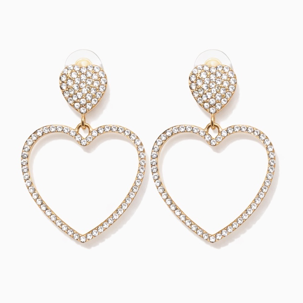 Elegant Gold Heart Earrings